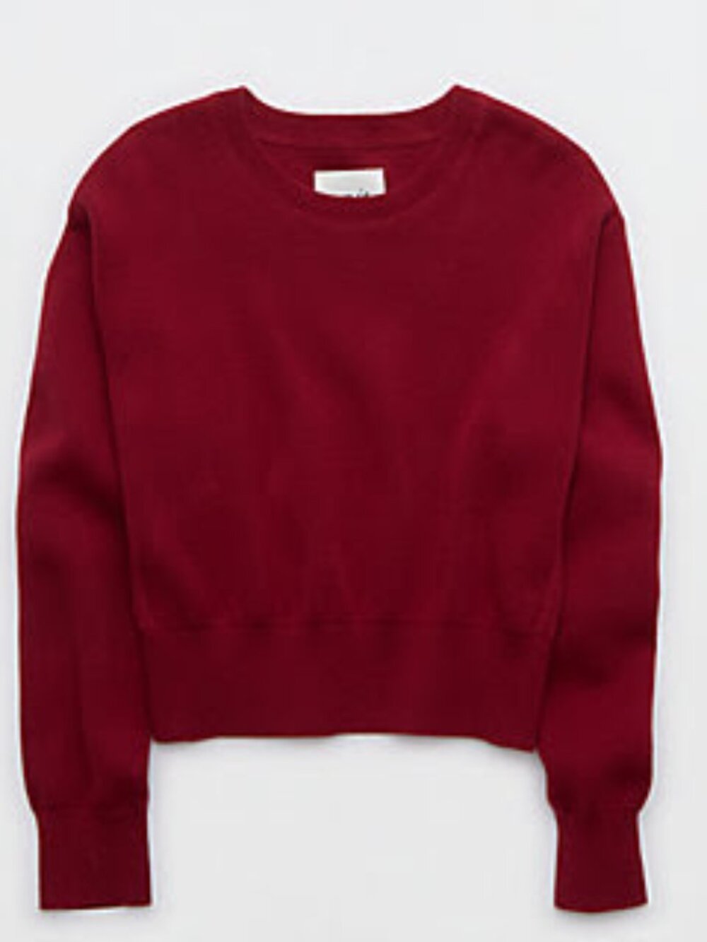 aerie red cropped Crewneck Sweater